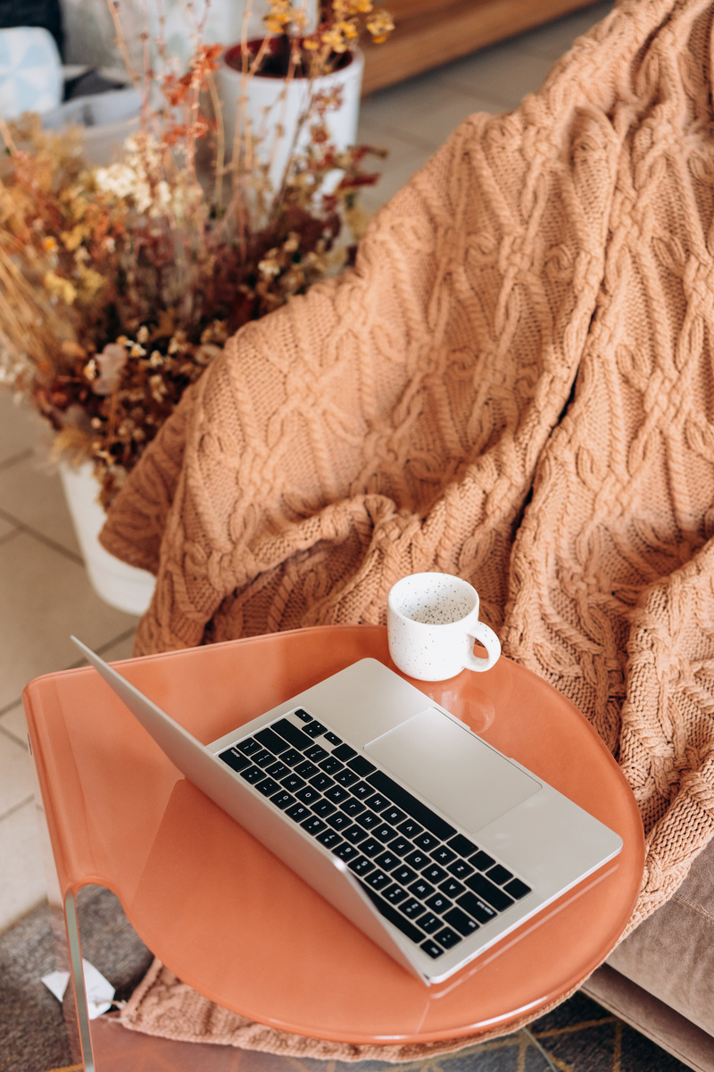 Macbook Pro on Brown Textile